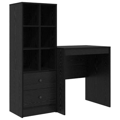 Scrivania con cassetto 2 pcs Rovere Nero