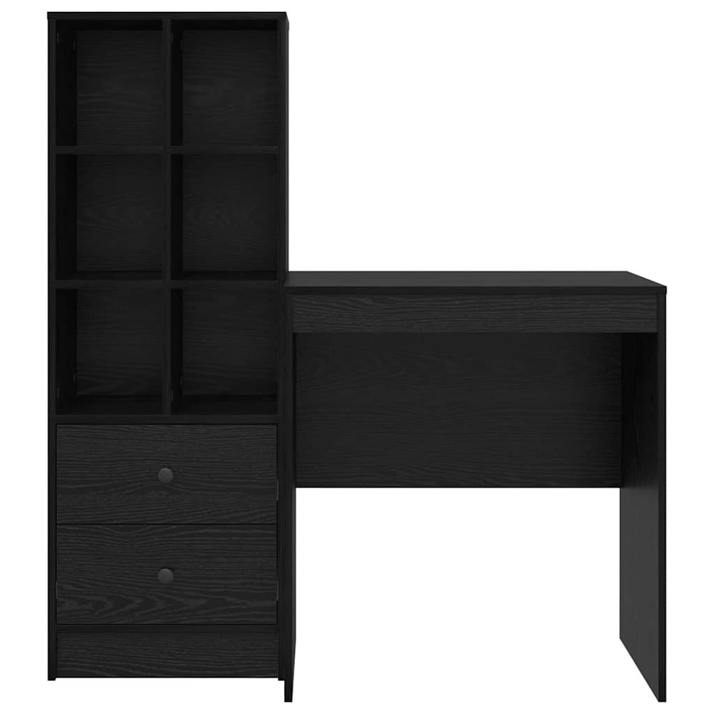 Scrivania con cassetto 2 pcs Rovere Nero