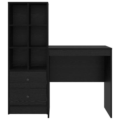 Scrivania con cassetto 2 pcs Rovere Nero
