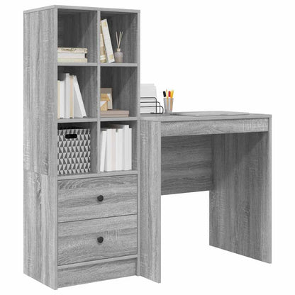 Scrivania con cassetto 2 pcs Grigio Sonoma
