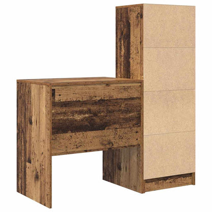 Scrivania con cassetto 2 pcs Legno vecchio