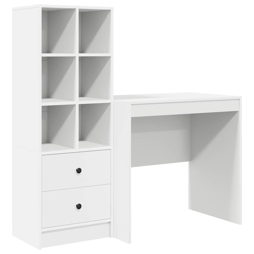 Scrivania con cassetto 2 pcs Bianco