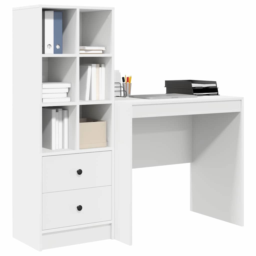 Scrivania con cassetto 2 pcs Bianco