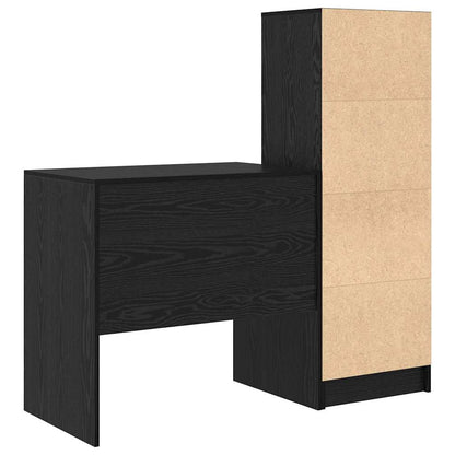 Scrivania con cassetto 2 pcs Rovere Nero