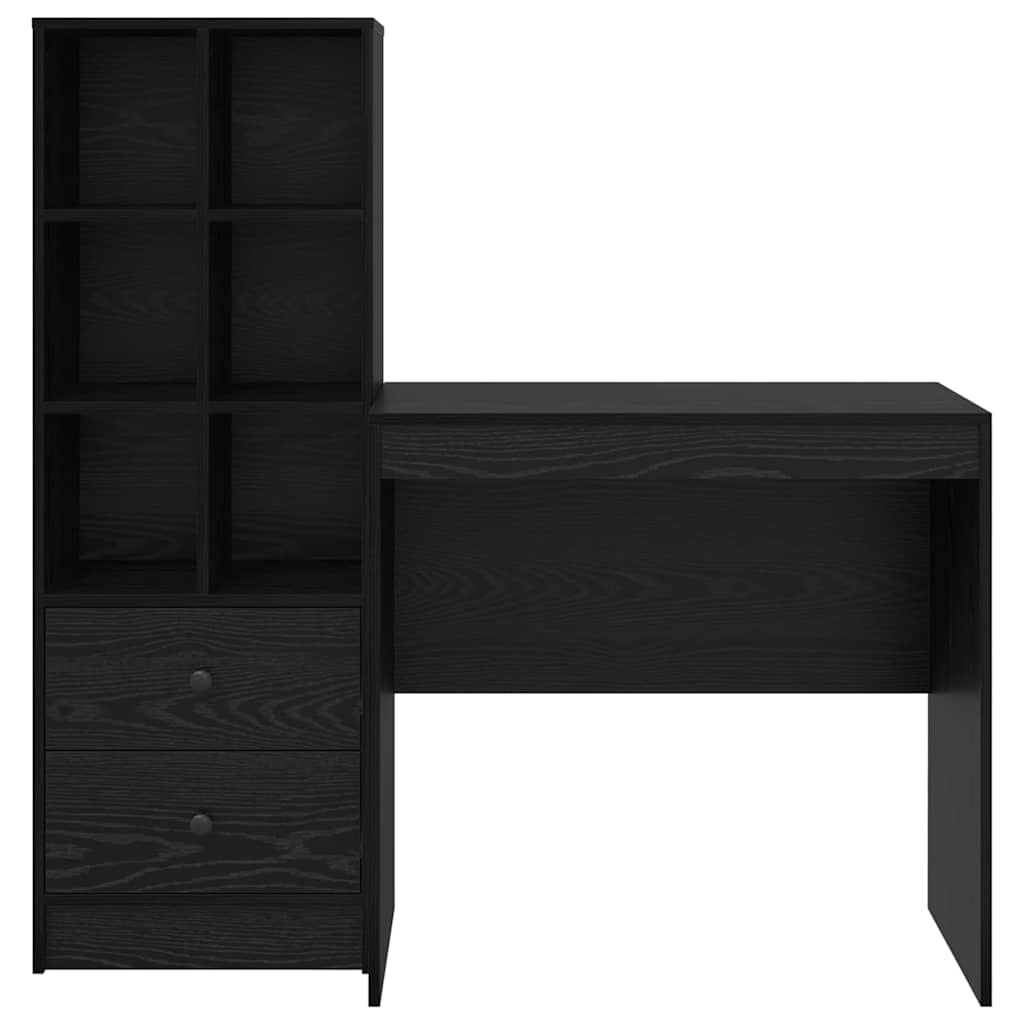 Scrivania con cassetto 2 pcs Rovere Nero