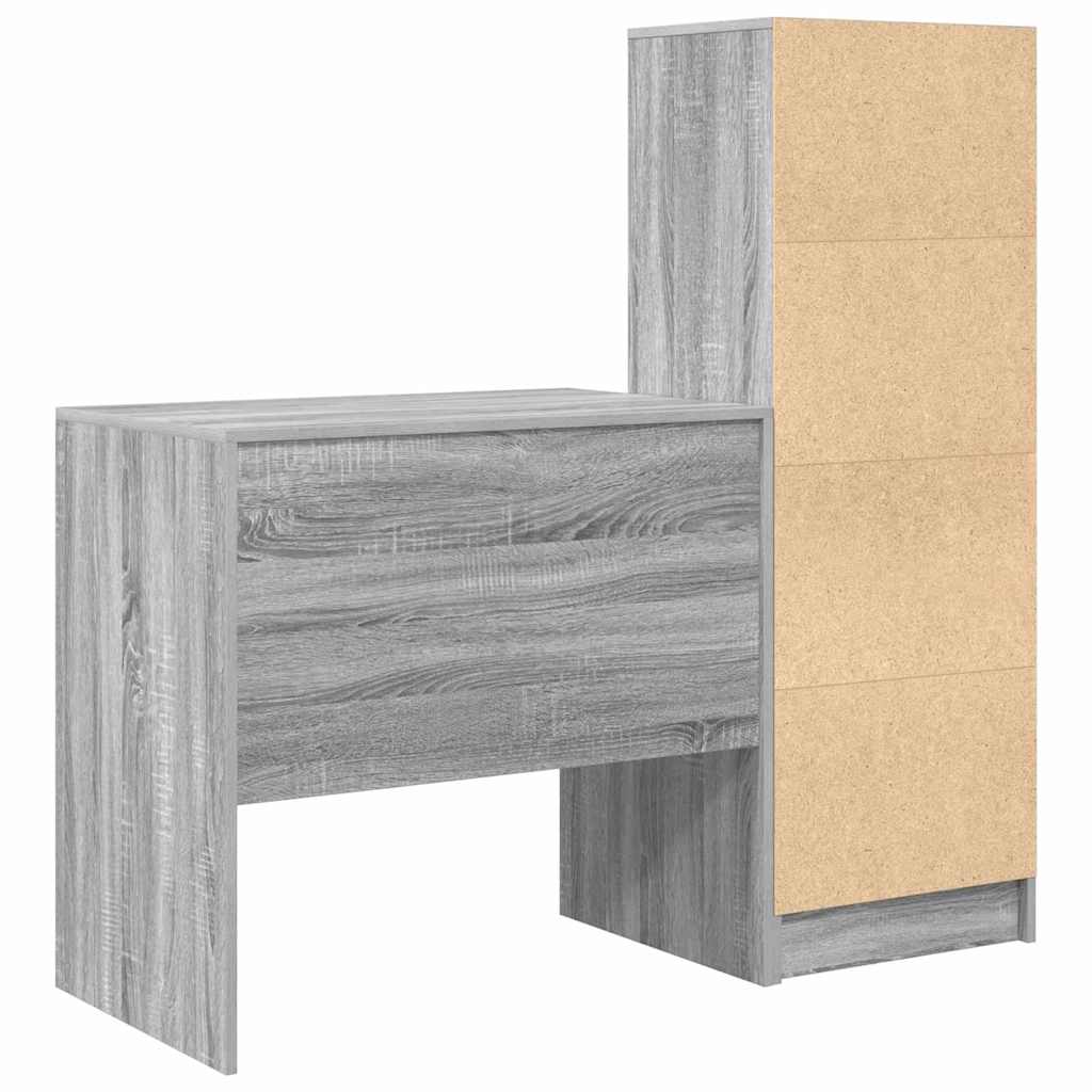 Scrivania con cassetto 2 pcs Grigio Sonoma