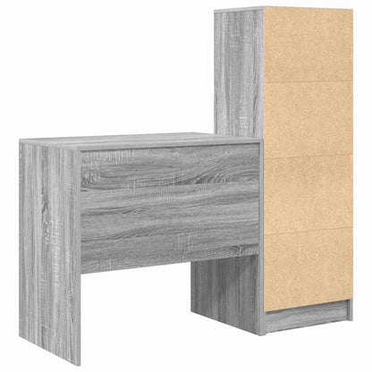 Scrivania con cassetto 2 pcs Grigio Sonoma