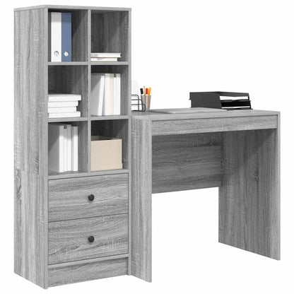 Scrivania con cassetto 2 pcs Grigio Sonoma