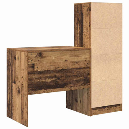Scrivania con cassetto 2 pcs Legno vecchio
