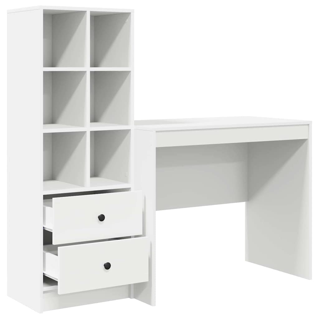 Scrivania con cassetto 2 pcs Bianco