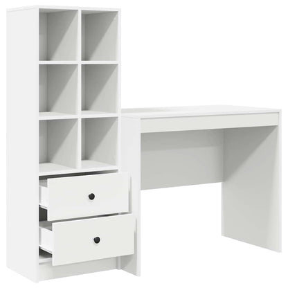 Scrivania con cassetto 2 pcs Bianco
