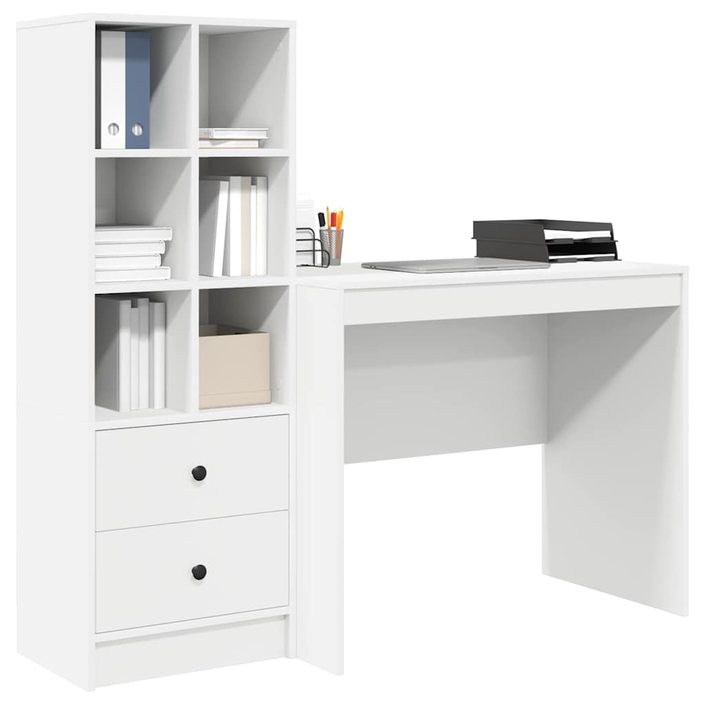 Scrivania con cassetto 2 pcs Bianco