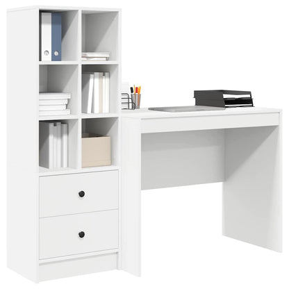 Scrivania con cassetto 2 pcs Bianco