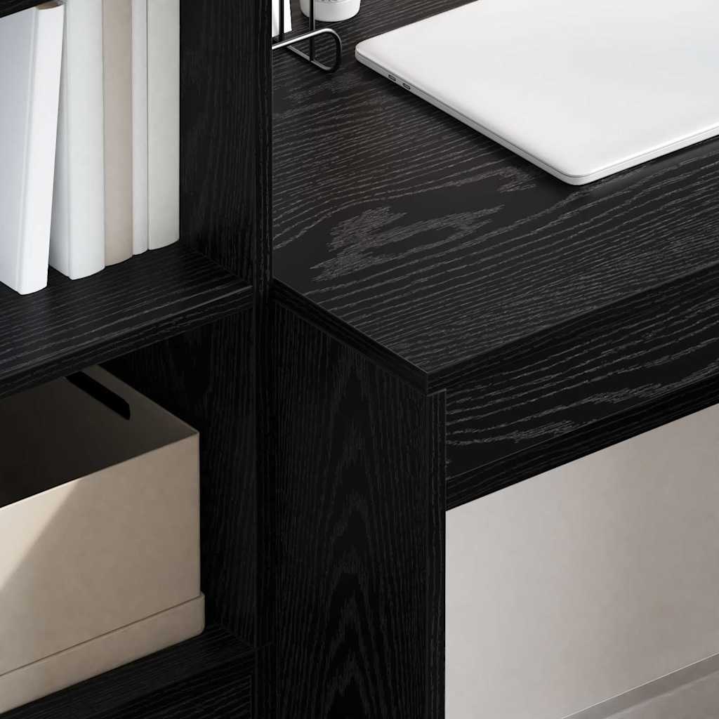 Scrivania con cassetto 2 pcs Rovere Nero