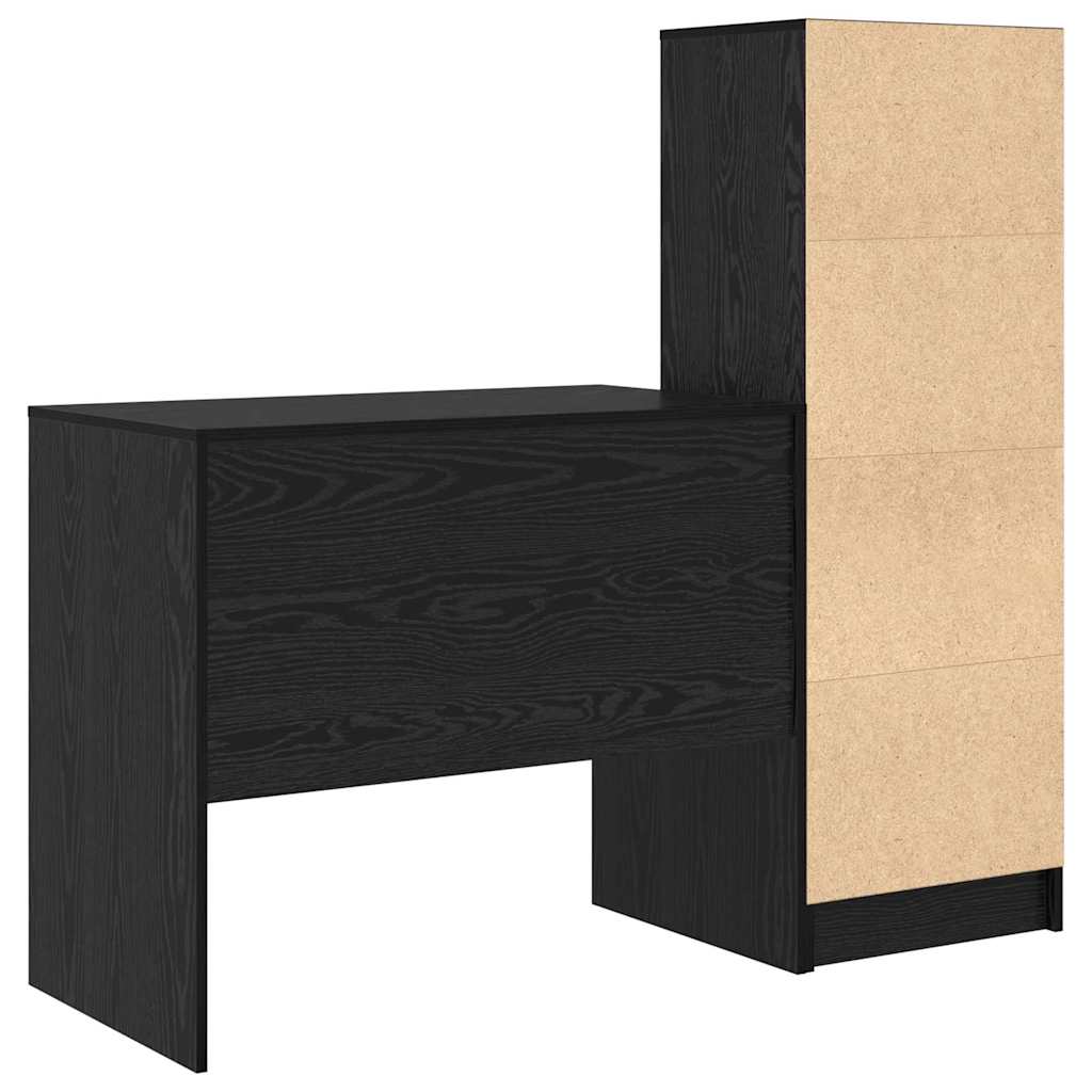 Scrivania con cassetto 2 pcs Rovere Nero