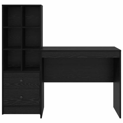 Scrivania con cassetto 2 pcs Rovere Nero