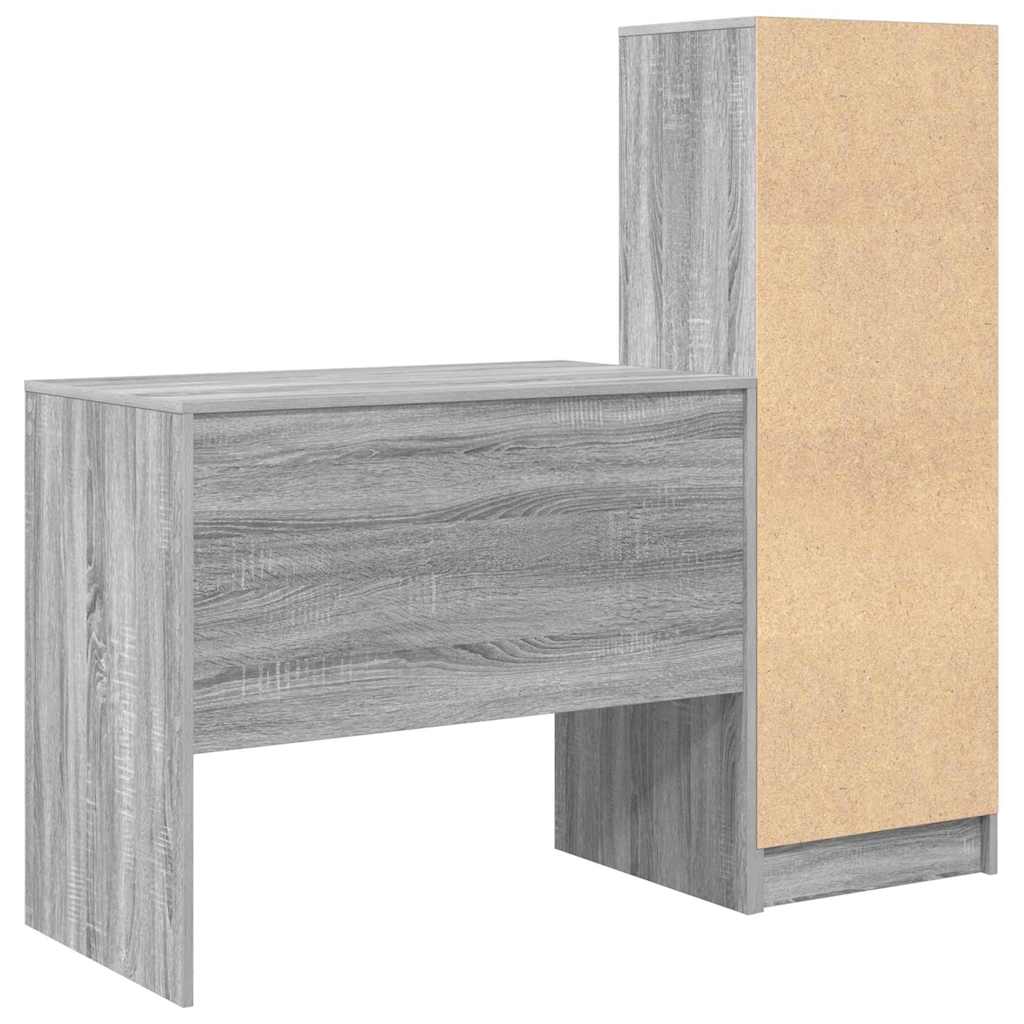 Scrivania con cassetto 2 pcs Grigio Sonoma