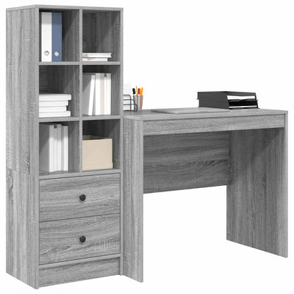 Scrivania con cassetto 2 pcs Grigio Sonoma