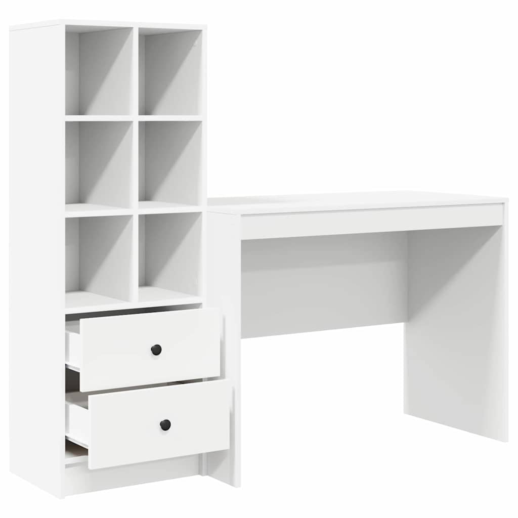 Scrivania con cassetto 2 pcs Bianco