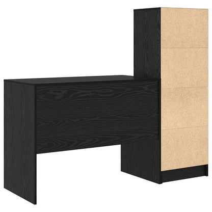 Scrivania con cassetto 2 pcs Rovere Nero