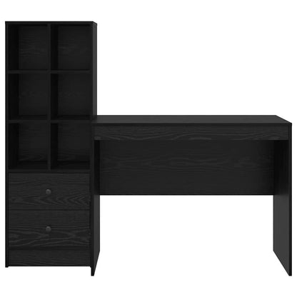 Scrivania con cassetto 2 pcs Rovere Nero
