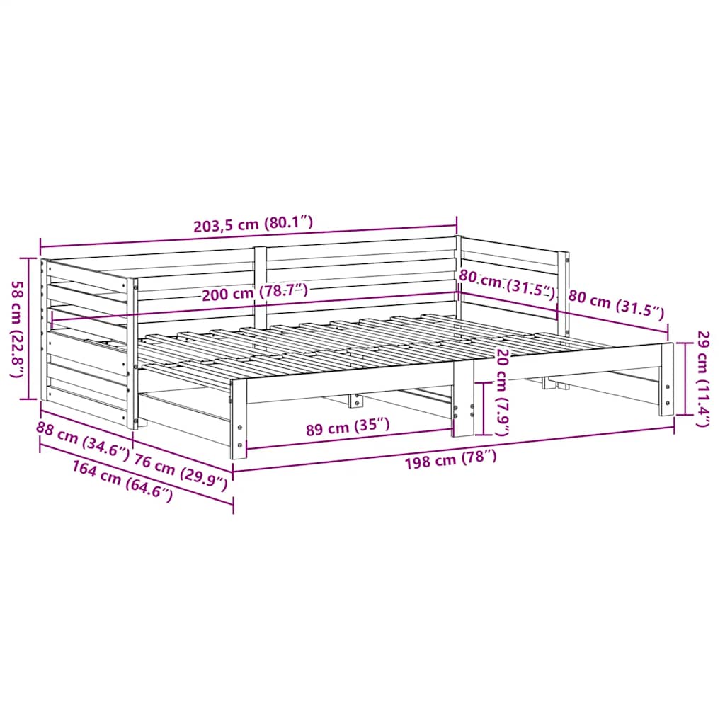 Divano letto con letto estraibile senza Materasso 80x200 cm | homemem39