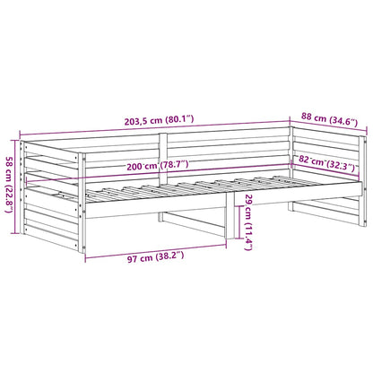 Lettino da giorno senza Materasso 80x200 cm in Legno Massello di Pino | homemem39