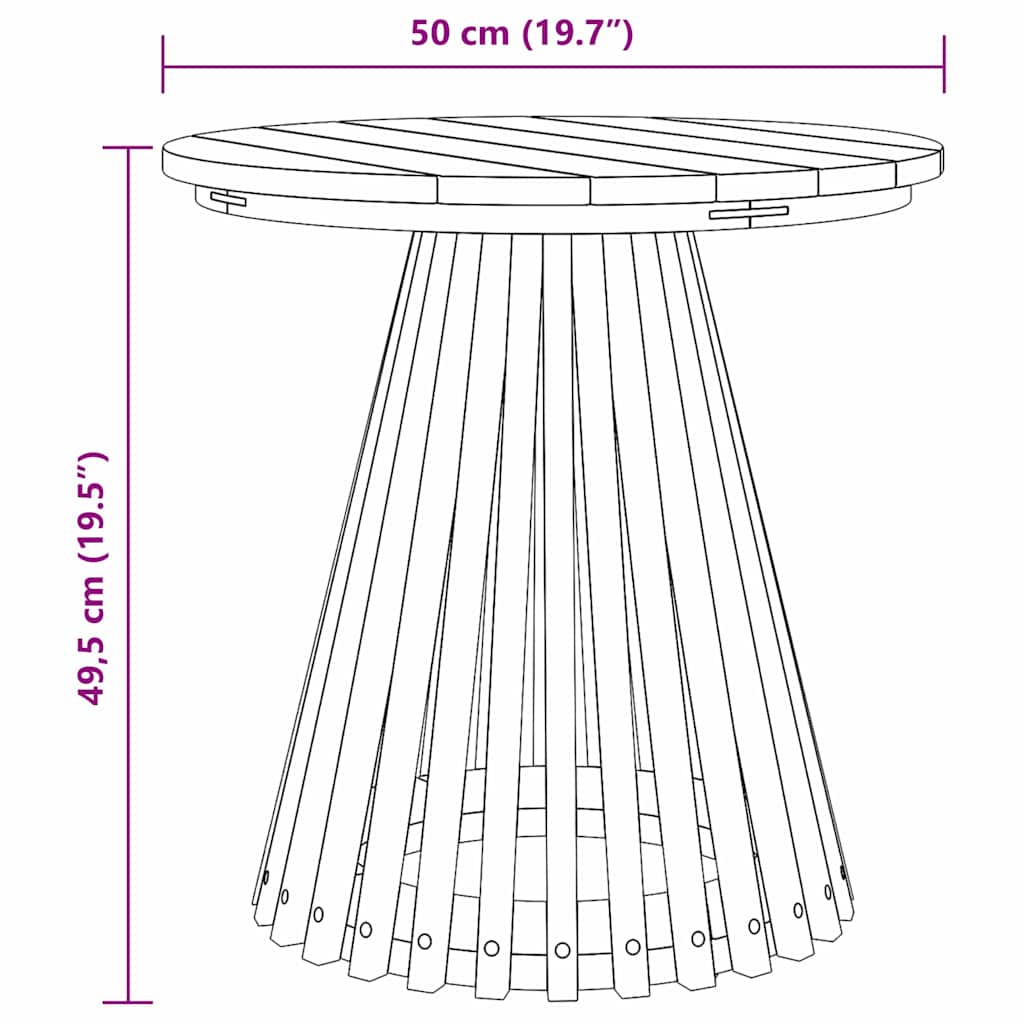Tavolo laterale Marrone 50 x 50 x 49,5 cm Legno di teak solido | homemem39