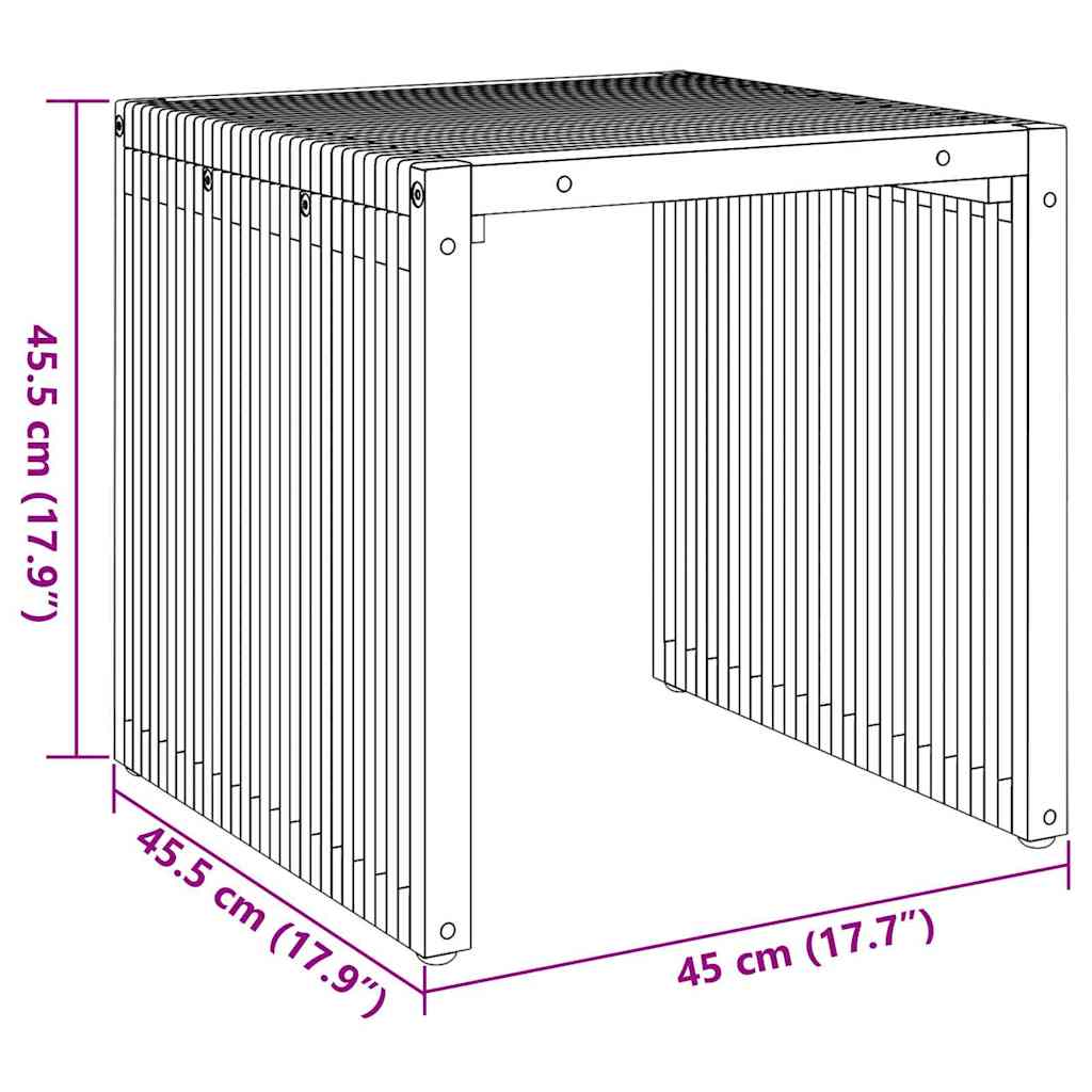 Tavolo Laterale da Giardino Marrone 45 x 42,5 x 45 cm