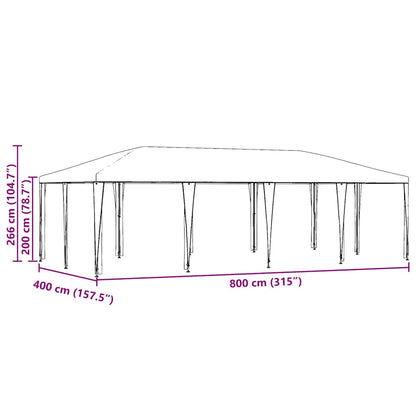Tenda Party Blu 800 x 400 x 266 cm Polietilene e Acciaio