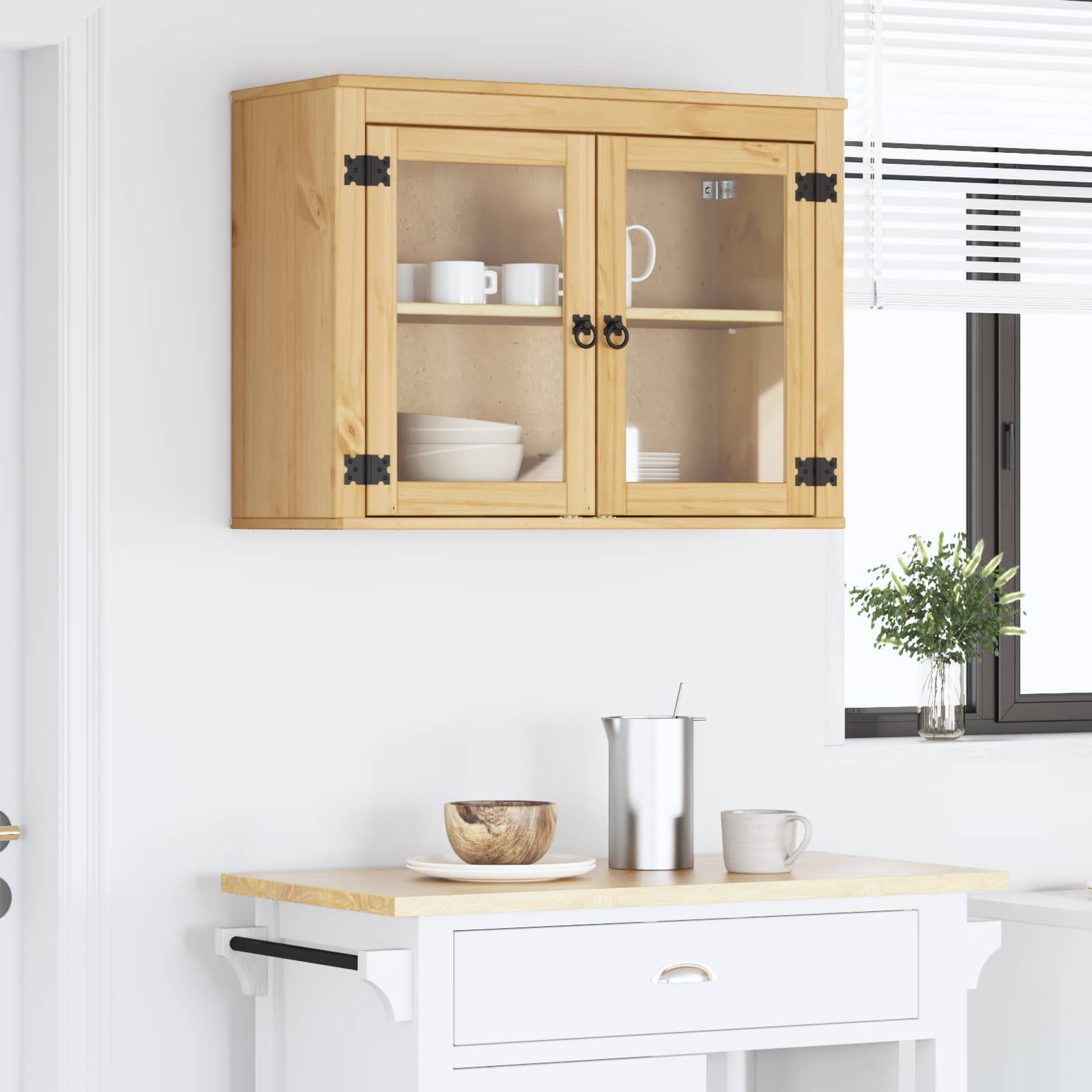 Armadietto SKI Marrone Miele 80 x 32 x 60 cm Pino massello | homemem39
