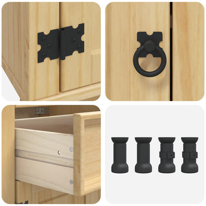 Armadietto SKI Marrone Miele 80 x 46 x 81 cm Pino massello | homemem39