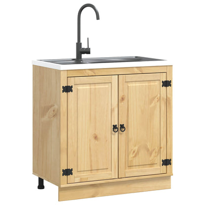 Armadietto SKI Marrone Miele 80 x 46 x 81 cm Pino massello | homemem39