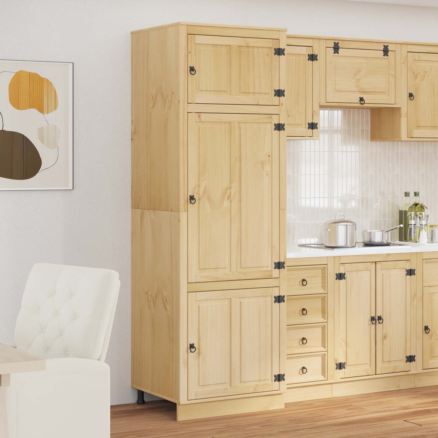 Armadietto SKI Marrone Miele 66 x 58 x 207 cm Pino massello | homemem39