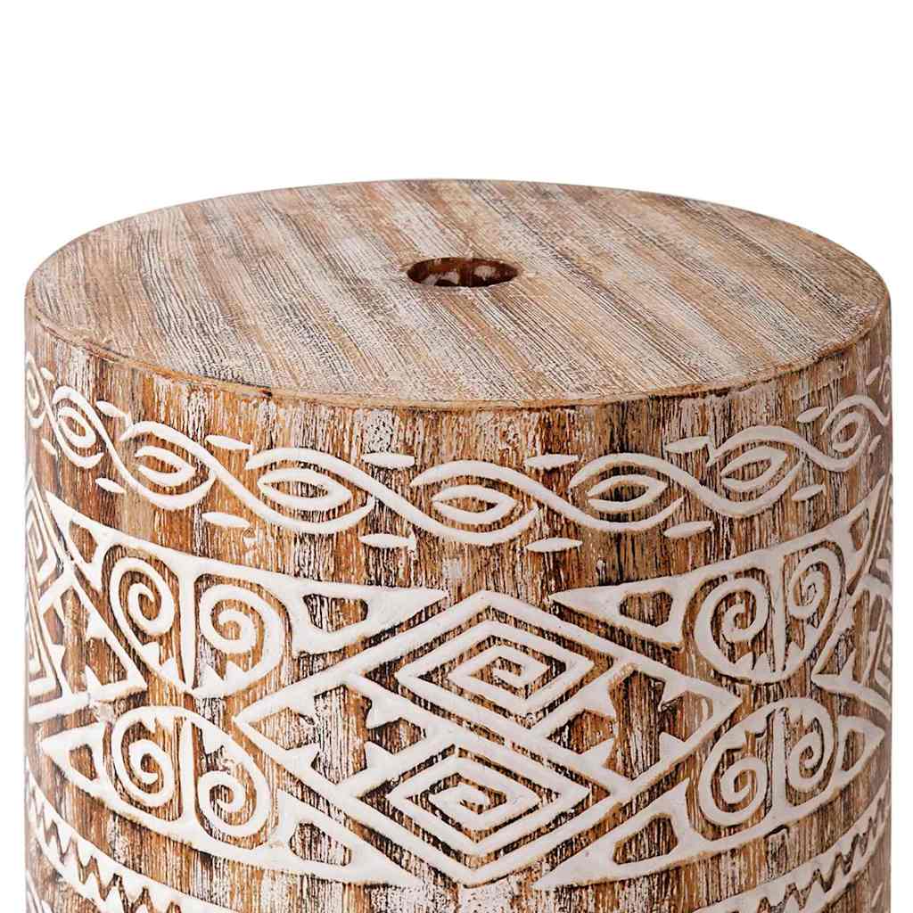 Base per ombrellone Bianco lavato Ø34 x 40 cm Legno Massello