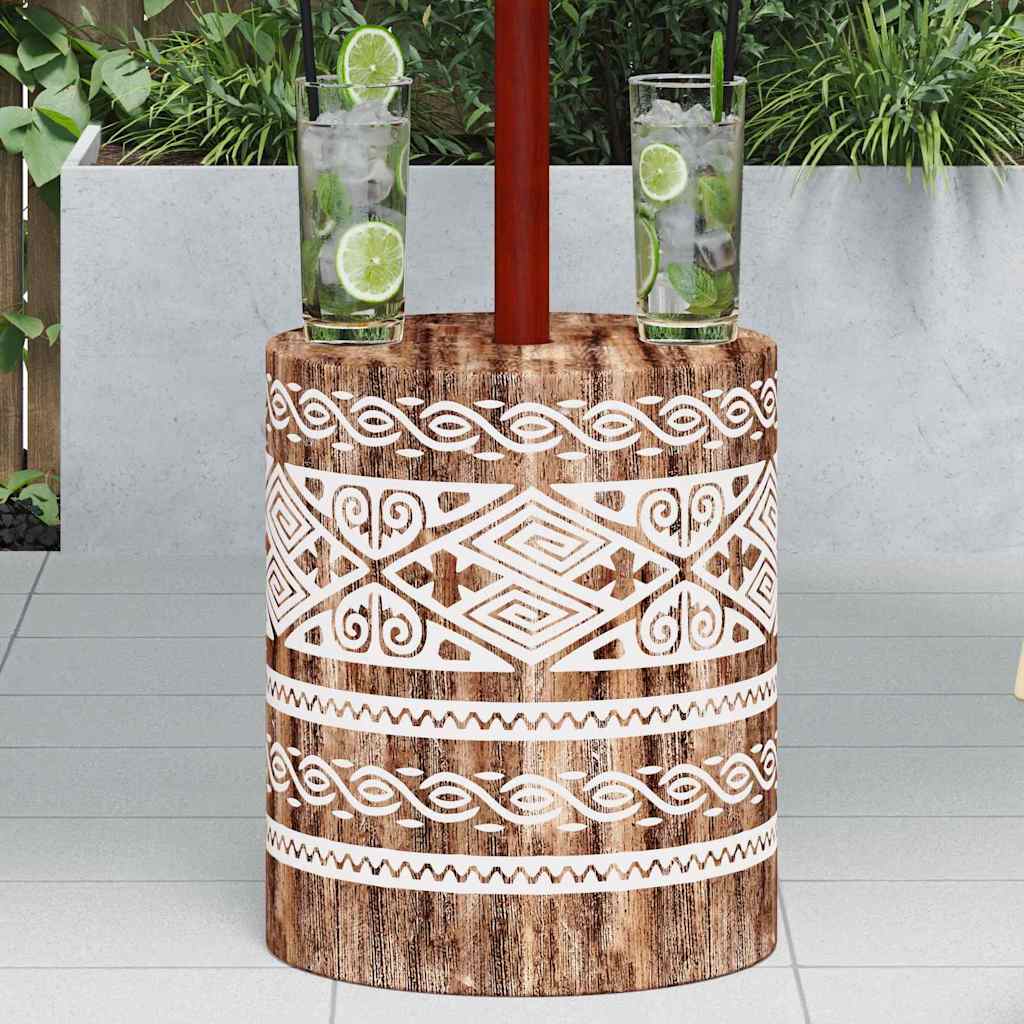 Base per ombrellone Bianco lavato Ø34 x 40 cm Legno Massello