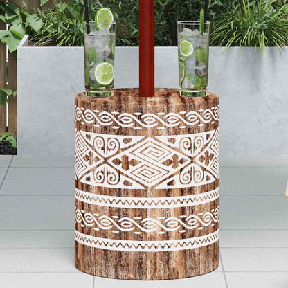 Base per ombrellone Bianco lavato Ø34 x 40 cm Legno Massello