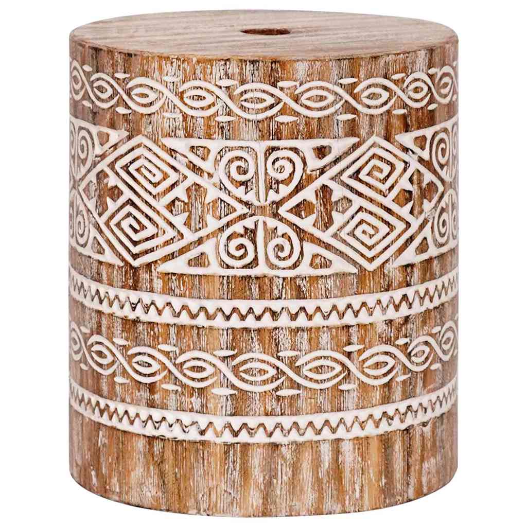 Base per ombrellone Bianco lavato Ø34 x 40 cm Legno Massello