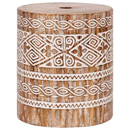 Base per ombrellone Bianco lavato Ø34 x 40 cm Legno Massello