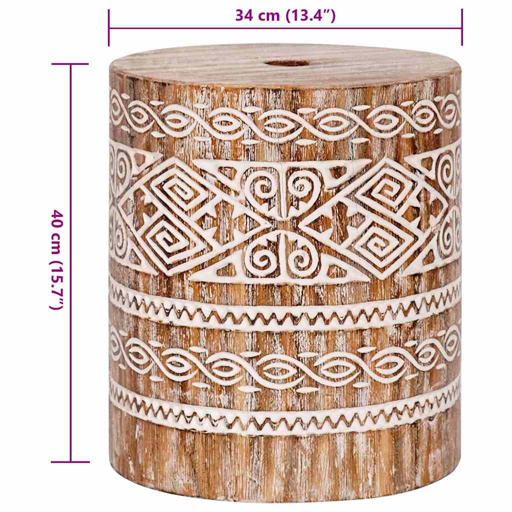 Base per ombrellone Bianco lavato Ø34 x 40 cm Legno Massello