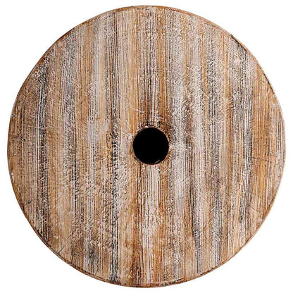 Base per ombrellone Bianco lavato Ø34 x 40 cm Legno Massello