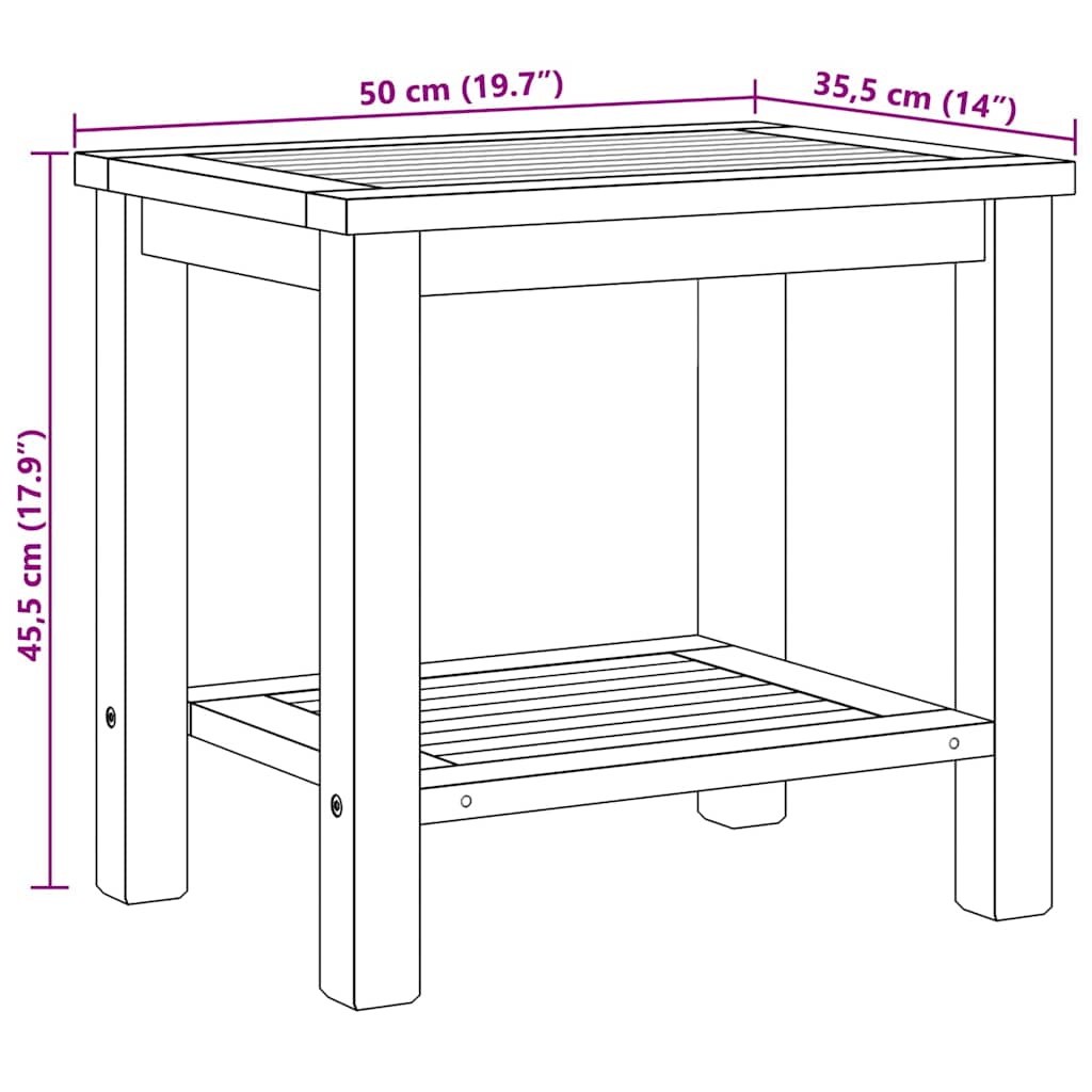 Tavolino da salotto con archiviazione Marrone 50 x 35 x 45 cm | homemem39