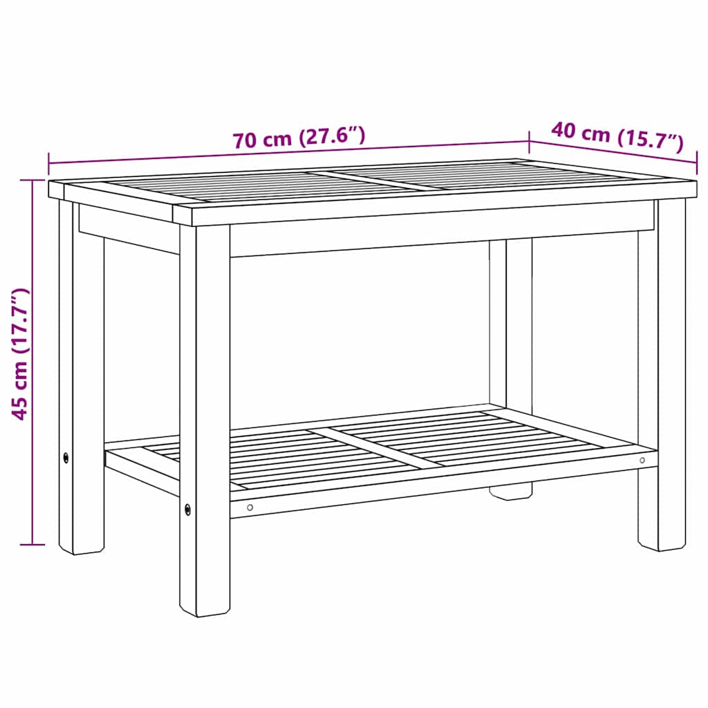 Tavolino da salotto con archiviazione Marrone 70 x 40 x 45 cm | homemem39