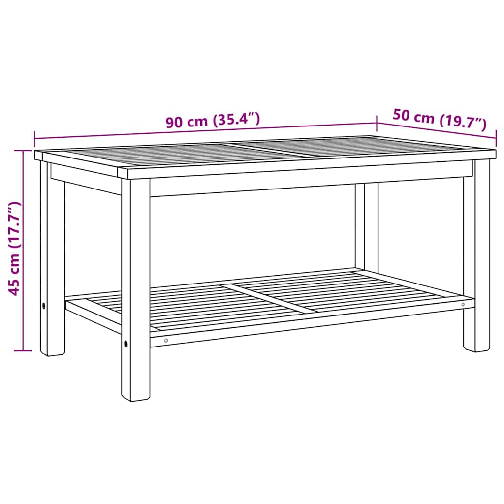 Tavolino da salotto con archiviazione Marrone 90 x 50 x 45 cm | homemem39