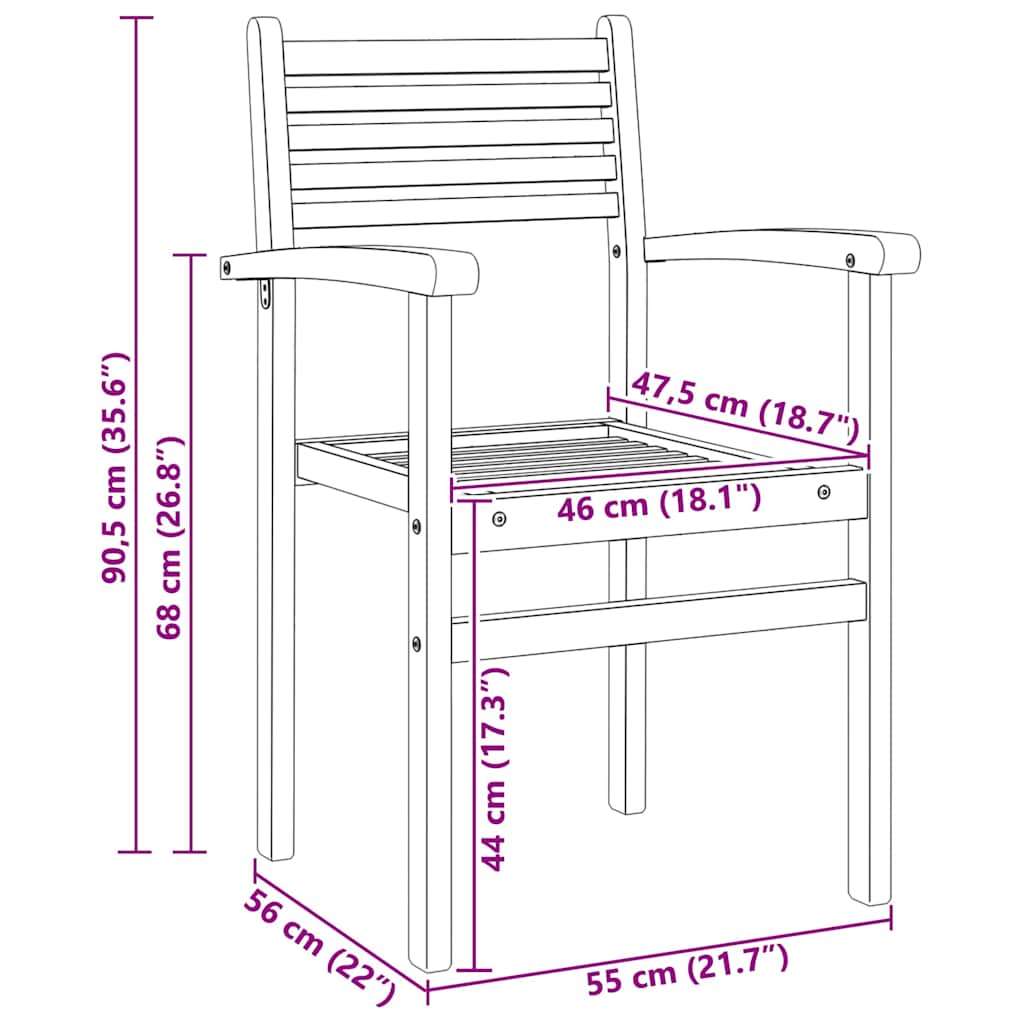 Sedia 2 pz Marrone Legno di teak solido | homemem39