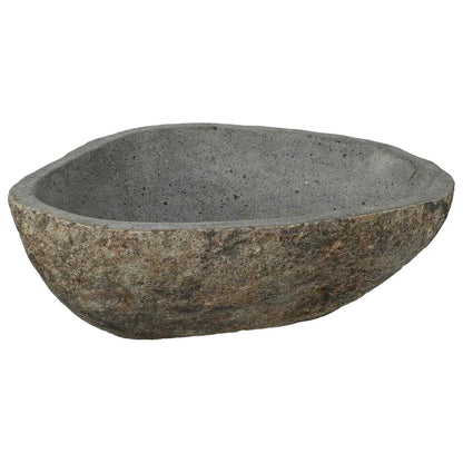 Basin in pietra fluviale Grigio chiaro 52 x 40 x 15 cm