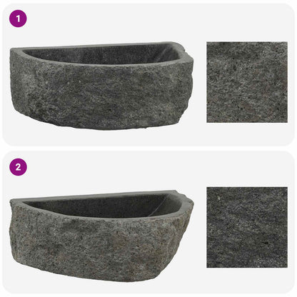 Lavabo a parete Grigio 45 x 35 x 15 cm Pietra fiume | homemem39