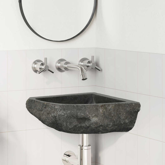 Lavabo Grigio (30-37) x (30-37) x 12 cm Pietra di Fiume