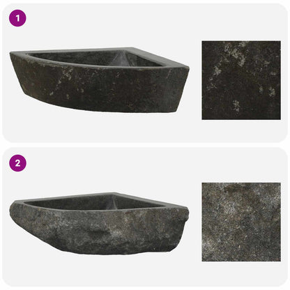 Lavabo Grigio (38-45) x (38-45) x 12 cm Pietra di Fiume