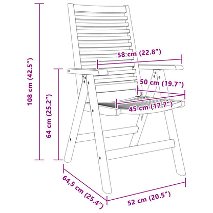 Sedia 2 pcs Marrone 64.5 x 52 x 108 cm Legno di teak solido